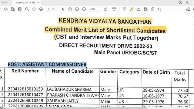 KVS NEW RESULTS DECLARED ON 15 May 2023 II KENDRIYA VIDYALAYA DIRECT RECRUITMENT 2022 RESULTS OUT смотреть онлайн