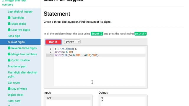 Snakify L2 P Sum of Digits 位數的和 смотреть онлайн