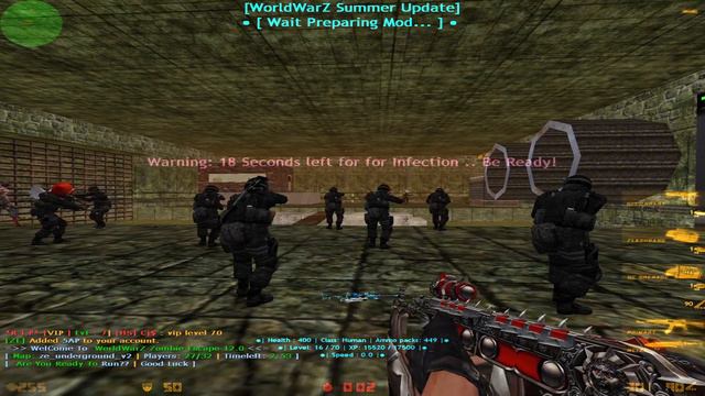 Counter Strike 1.6 [Zombie Escape] WorldWarZ [LVL|XP|VIP|CSO]