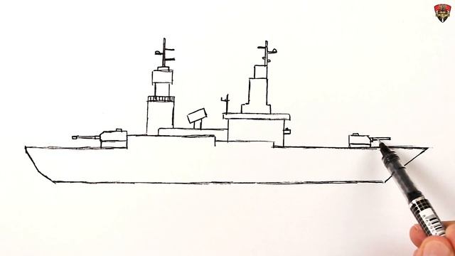 How to draw a Military Ship easy смотреть онлайн
