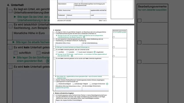 Anlage UH1- об установлении Алиментных платежей- Как заполнить заявление смотреть онлайн