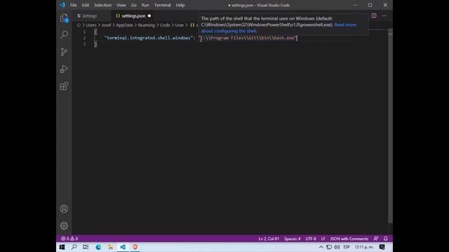 VSCode Editor - Integrate Terminal Git Bash смотреть онлайн