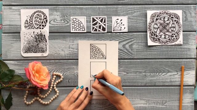 ТАНГЛЫ ДЛЯ НАЧИНАЮЩИХ. УЗОРЫ ДЛЯ ДУДЛИНГ, ЗЕНАРТ, ЗЕНТАНГЛ. смотреть онлайн