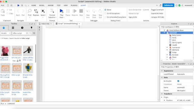 Как сделать убийцу NPC в роблокс Студио #robloxstudio