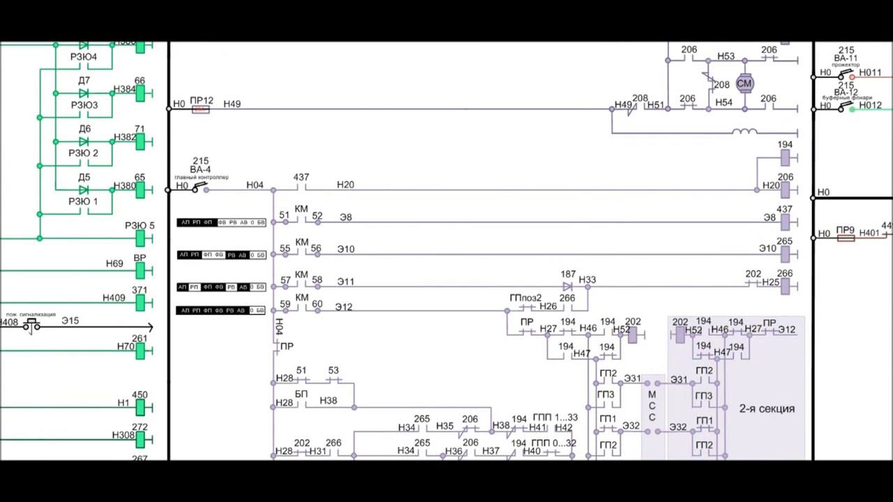 Цепи управления ЭКГ ВЛ80С 02 смотреть онлайн