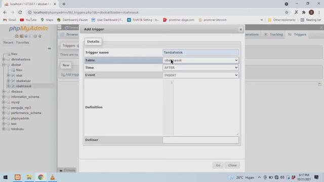 Tutorial Trigger Mysql - menambah dan mengurangi stok otomatis dengan trigger mysql смотреть онлайн