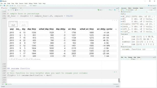 Dplyr in r | part 6 [ Sampling and rename functions ] смотреть онлайн