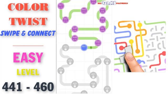 Color Twist Swipe & Connect | EASY | Level 441 - 460 Walkthrough | SkillGameWalkthrough смотреть онлайн