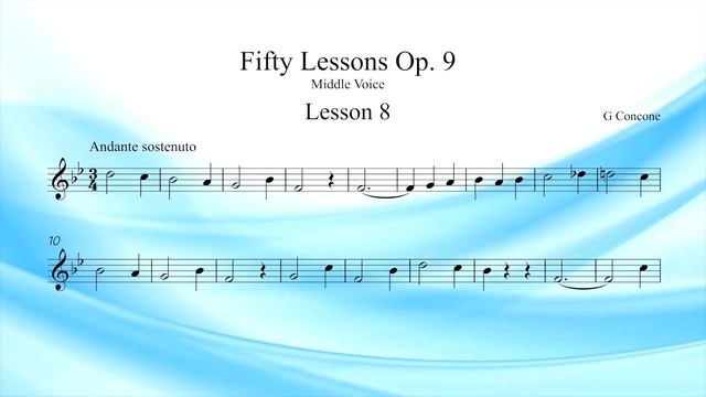 Concone Lesson 8 for Middle Voice Key Bb. Suitable for Mezzo Soprano or Baritone Voice Range смотреть онлайн