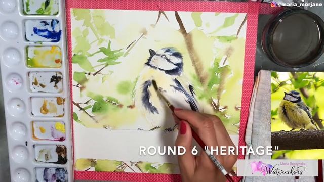 How to paint a yellow bird in watercolors смотреть онлайн