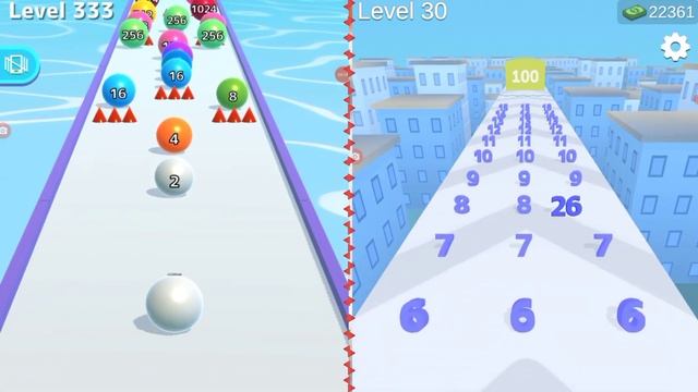 ? Satisfying Mobile Game/ Ball run infinity vs number master 2048 - 2048 Ball Gameplay new Level #5 смотреть онлайн