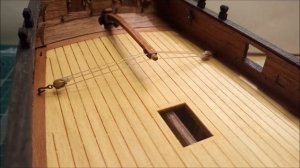 Шхуна «Полоцк» сборка модели часть 22. Тали румпеля, брюк.