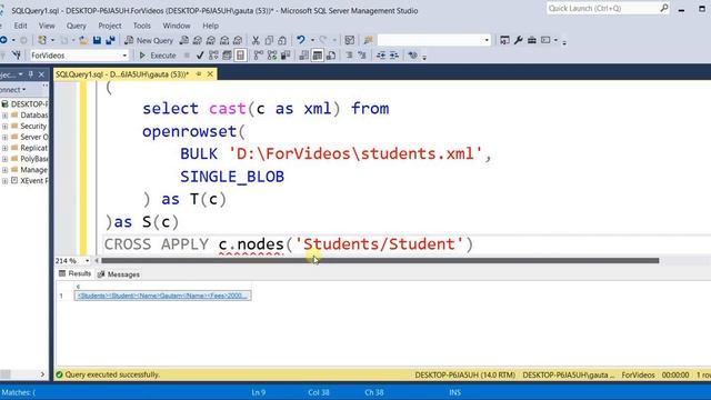 Bulk import XML file records in SQL Server table using a sql query смотреть онлайн