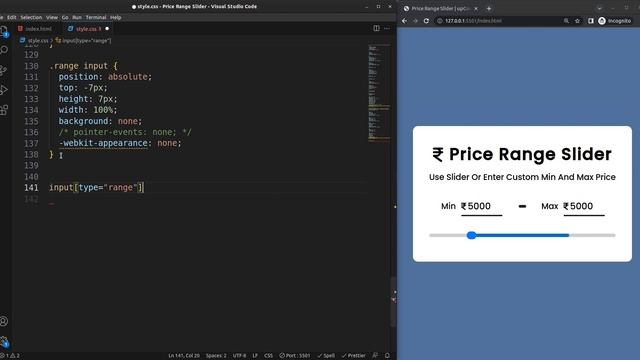 Create A Price Range Slider Using JavaScript смотреть онлайн