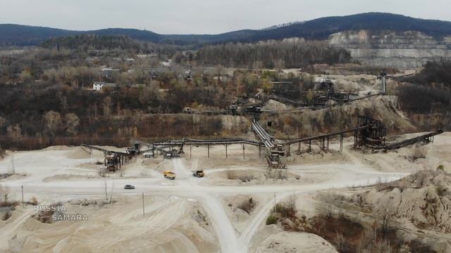 Добыча щебня / река Сок / Самарская область / Russia смотреть онлайн