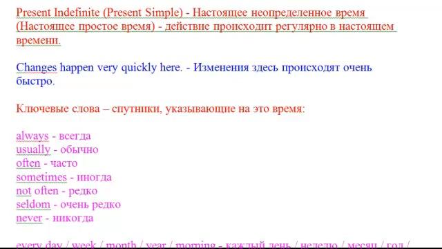 Present Indefinite (Simple). Настоящее неопределенное (простое) время. часть 2 смотреть онлайн