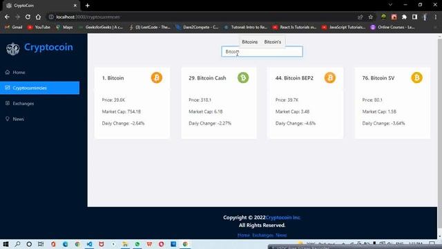 cryptocoin || Cryptocurrency React Application || Azure Web Application смотреть онлайн