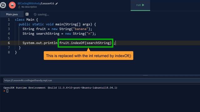 Lesson 4-6: String methods: indexOf() (Introductory Java Programming for AP Computer Science A) смотреть онлайн