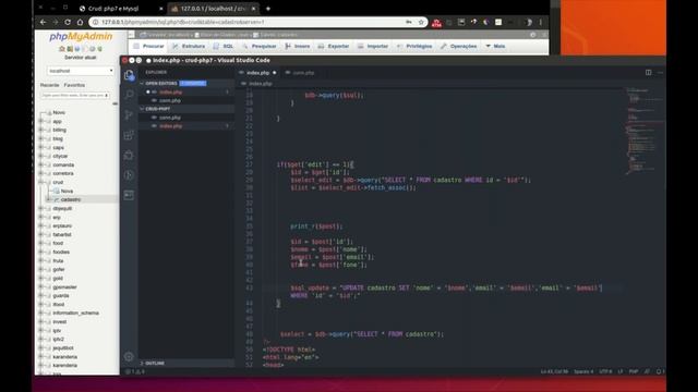 Crud php7 e mysqli com VS Code aula-007 смотреть онлайн