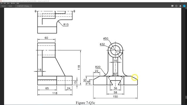 ME1201 - Fig7-Q3c Walkthrough using Autodesk Inventor 2020 смотреть онлайн
