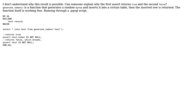 Databases: PostgreSQL's record type returning null? смотреть онлайн