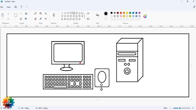 DESKTOP COMPUTER DRAWING ON PAINT (WINDOWS 11) смотреть онлайн
