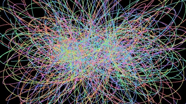 Rainbow Cosmic Trajectory (Digital Art) (Generated by p5.js) смотреть онлайн