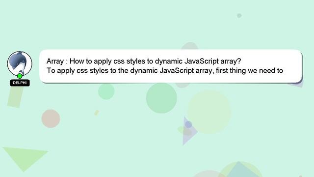 Array : How to apply css styles to dynamic JavaScript array? смотреть онлайн