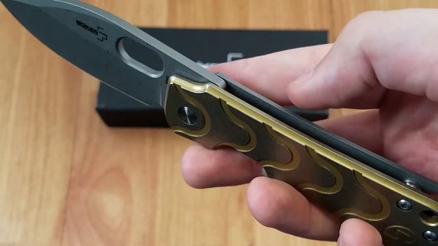 BOKER PLUS GUST FRAMELOCK BRONZE HANDLE D2 TOOL STEEL FOLDING KNIFE P01BO082 смотреть онлайн