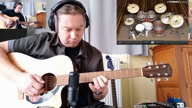 Home Recording I. Fender CD-60SCE AT2020 Behringer U-Phoria UMC204HD MT Power Dum Kit 2 short