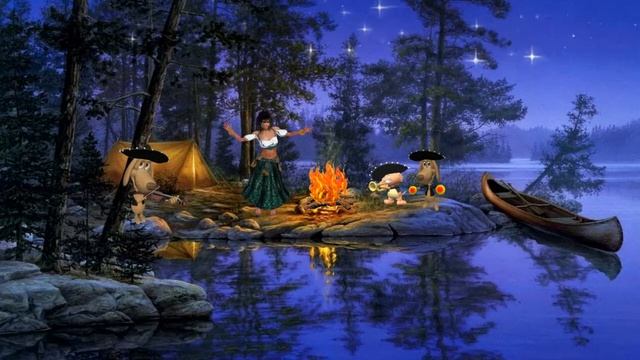 Футаж.Танец у ночного костра смотреть онлайн