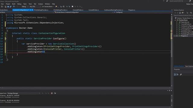 Dependency Injection for .Net Core Console running in Docker смотреть онлайн