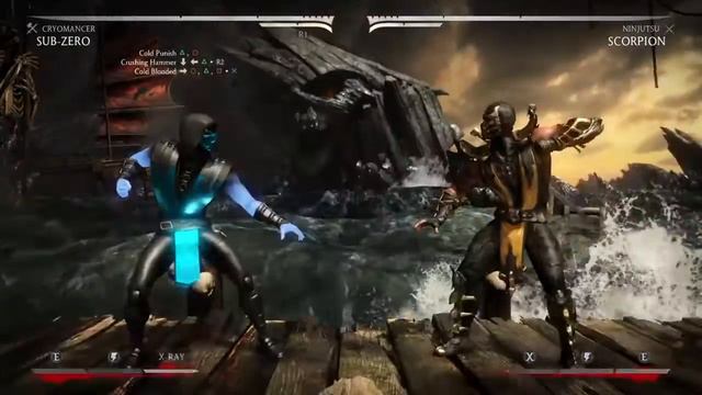 Mortal Kombat X Sub Zero 10 hit combo 32% damage 1 meter (cryomancer) смотреть онлайн
