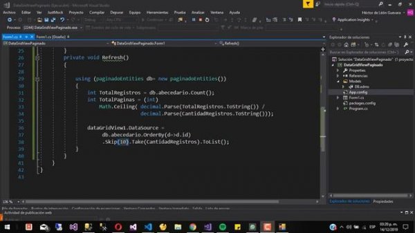 DataGridView paginado utilizando Entity Framework en C# .Net Windows Forms