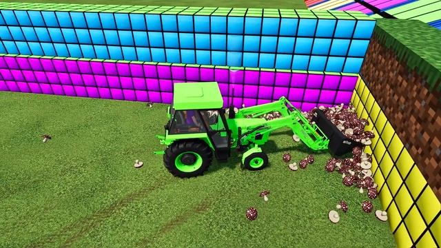 TRANSPORTING FENDT, ZETOR MINI TRACTORS & MUSHROOMS WITH MACK TRUCKS! Farming Simulator 22 смотреть онлайн