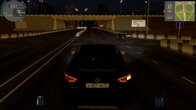 Nissan Roque S Night Driving|City car Driving смотреть онлайн