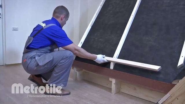 Монтаж карнизной планки и шаговой обрешетки черепицы Метротайл смотреть онлайн