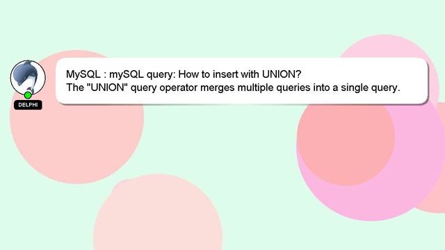 MySQL : mySQL query: How to insert with UNION? смотреть онлайн