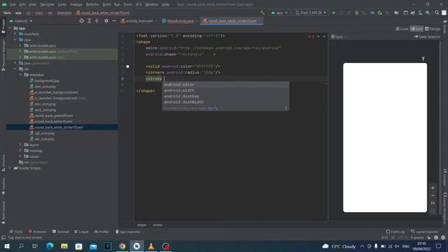 Приложение Викторина на Java в Android Studio. Урок 06. Изменяем внешний вид кнопок при нажатии. смотреть онлайн