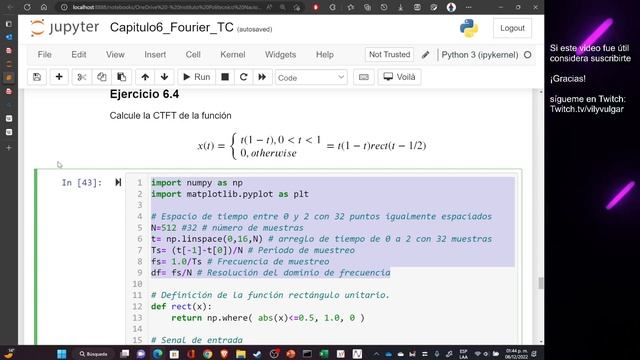 Senales y sistemas 6.X Transformada de Fourier con Python y Numpy смотреть онлайн