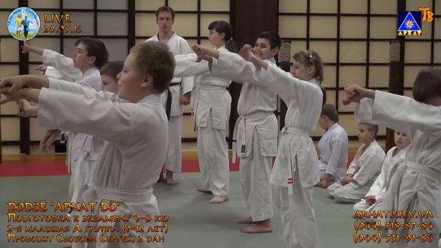 Подготовка к экзамену 9-8 кю. 2-я младшая А (20.05.2016) смотреть онлайн