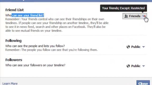 How to hide friends list on facebook смотреть онлайн