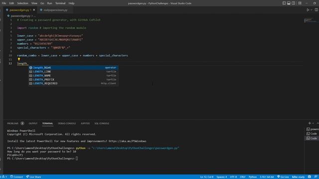 Python Password Generator - ASMR Coding W/ GitHub CoPilot смотреть онлайн