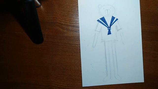 Как нарисовать игрушку. Рисунок медвежонка. Рисунки фломастером. смотреть онлайн