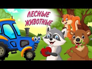 СИНИЙ ТРАКТОР ЕДЕТ ПО ПОЛЯМ + ЛЕСНЫЕ ЖИВОТНЫЕ + РАЗВИВАЮЩИЕ МУЛЬТИКИ ДЕТЯМ + КАК ГОВОРЯТ ЖИВОТНЫЕ