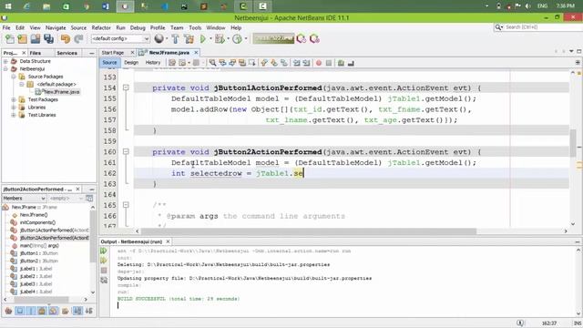 How to remove a row from jTable Java netbeen смотреть онлайн