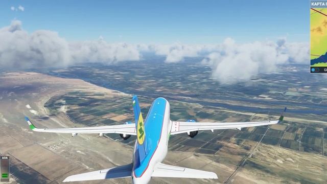 Microsoft Flight Simulator. Uzbekistan Airways. Ташкент - Фергана