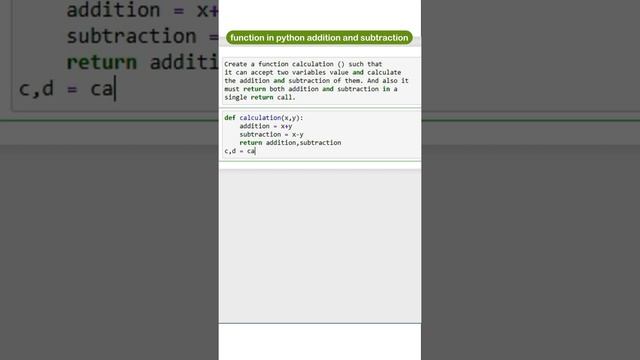 Python Function | addition and subtraction | python programming | tutorial #python #pythonlearning смотреть онлайн