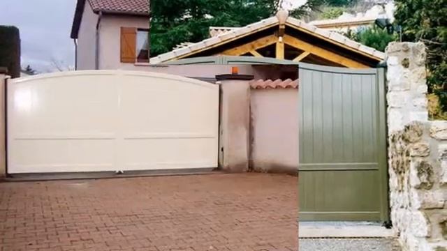 Ворота дворовые современные из алюминия от HORIZ AL смотреть онлайн