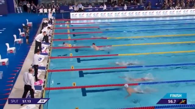 Мужчины - 100 Брасс. Мировой Рекорд Адама Пити. Чемпионат Европы по плаванию. смотреть онлайн